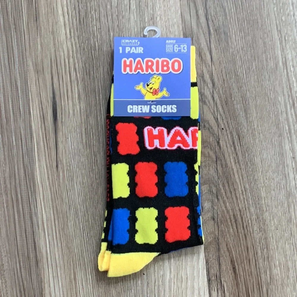 Crazy Universe Haribo Crew socks adult shoe size 6 - 13 candy Themed Novelty New